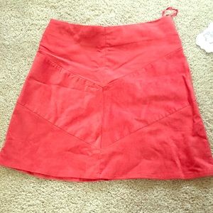 Red Corduroy Skirt